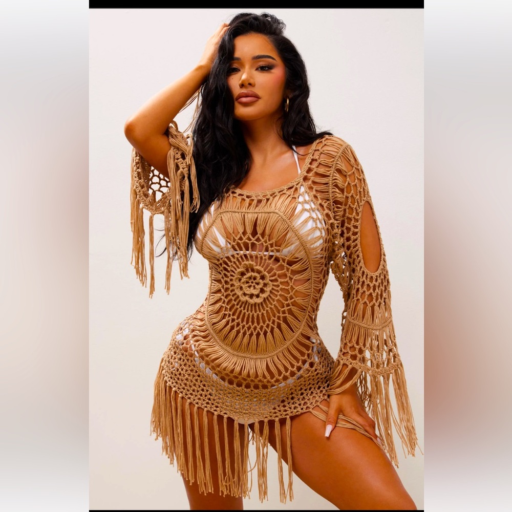 Sexy crochet swim suit cover up xs/s never worn or washed new. Stretch